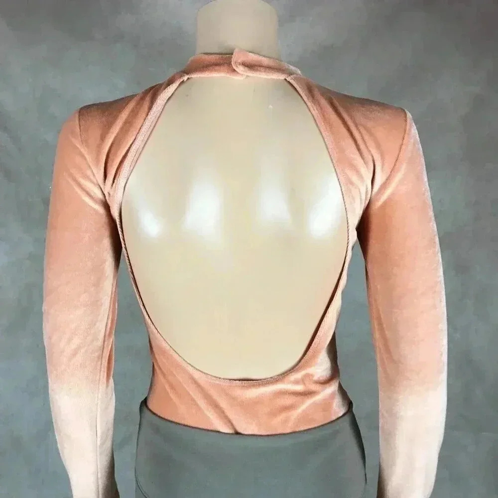 Urban Outfitters Velvet Long Sleeve Bodysuit SMALL - Picture 8 of 13